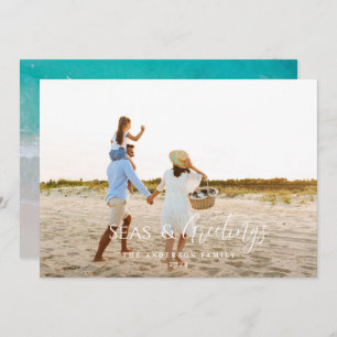 Moderne minimale 1 foto kerstfeestdag Kaart