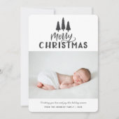 Moderne, minimale 1-fotokerstfeestdag feestdagenkaart (Voorkant)