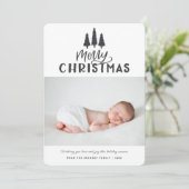 Moderne, minimale 1-fotokerstfeestdag feestdagenkaart (Staand voorkant)