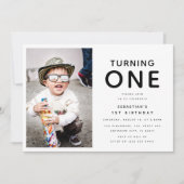 Moderne minimale 1e verjaardag foto verjaardagsfee kaart (Voorkant)