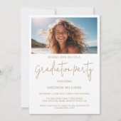Moderne, minimale 2-foto-Afstuderen Kaart (Achterkant)