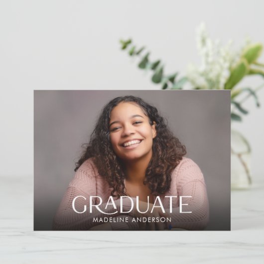Moderne minimale 2 foto's horizontaal Afstuderen Kaart (Staand voorkant)