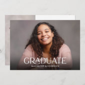 Moderne minimale 2 foto's horizontaal Afstuderen Kaart (Voorkant / Achterkant)