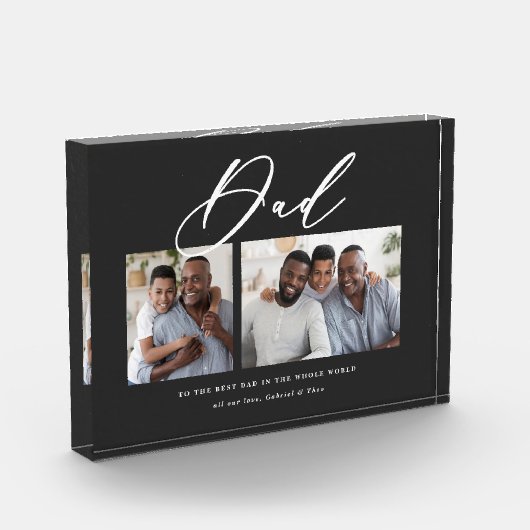 Moderne minimale 2 fotoscriptpap vaderdag fotoblokken (Links)