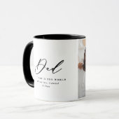 Moderne minimale 2 fotoscriptpap vaderdag mok (Voorkant links)