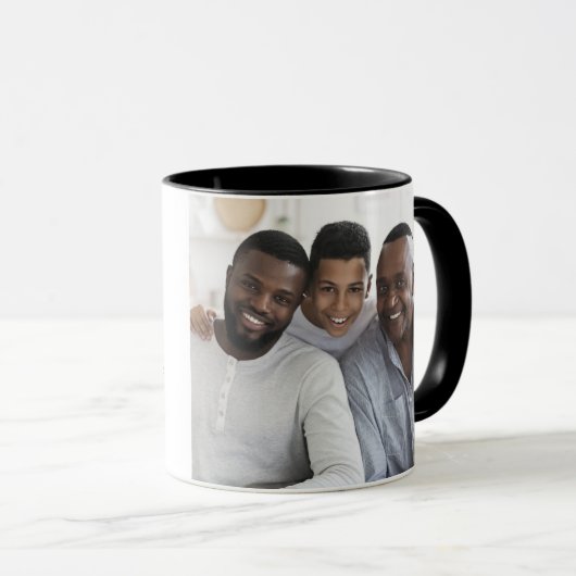 Moderne minimale 2 fotoscriptpap vaderdag mok (Voorkant rechts)