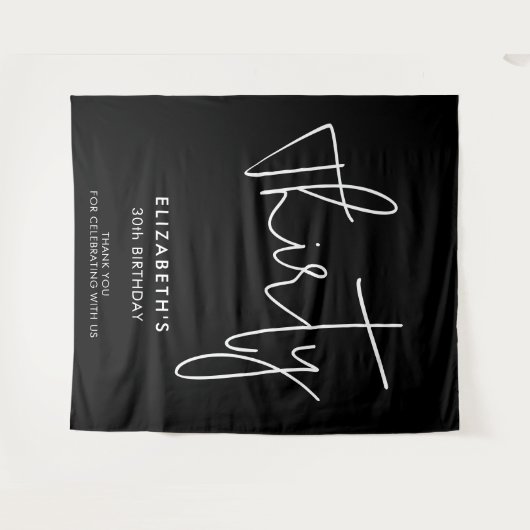 Moderne Minimale 30e verjaardag Wandkleed (Voorkant (horizontaal))