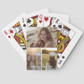 Moderne minimale 3 foto collage met tekst pokerkaarten (Achterkant)
