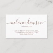 Moderne minimale 3 Foto Social Influencer Bleek Bl Visitekaartje (Achterkant)