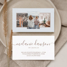 Moderne minimale 3 Foto Social Influencer Bleek Bl Visitekaartje