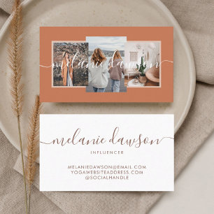 Moderne minimale 3 Foto Social Influencer Sinaasap Visitekaartje