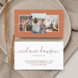 Moderne minimale 3 Foto Social Influencer Sinaasap Visitekaartje
