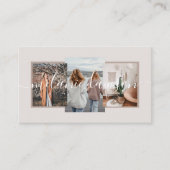 Moderne minimale 3 foto sociale influencer Tan Visitekaartje (Voorkant)