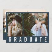 Moderne, minimale 3 foto's afstuderen eenvoudig ma aankondiging (Voorkant / Achterkant)