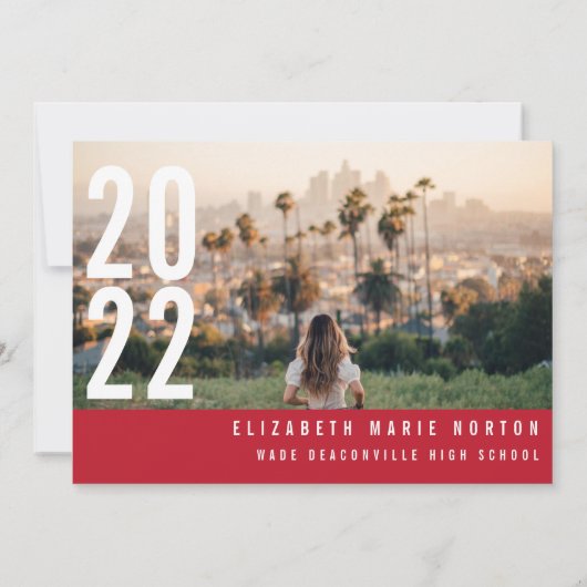 Moderne, minimale 3 foto's afstuderen, eenvoudig v aankondiging (Achterkant)