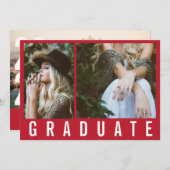 Moderne, minimale 3 foto's afstuderen, eenvoudig v aankondiging (Voorkant / Achterkant)