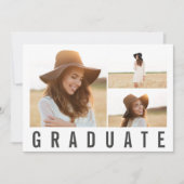 Moderne minimale 3 foto's afstuderen eenvoudig zwa aankondiging (Voorkant)