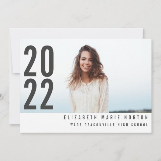 Moderne minimale 3 foto's afstuderen eenvoudig zwa aankondiging (Achterkant)