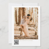 Moderne minimale 4-foto gouden QR bruiloft Save The Date (Achterkant)