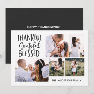 moderne minimale 4 foto - Thanksgiving vanaf 4 jul Feestdagenkaart