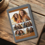 Moderne minimale 5 foto collage met tekst drievoud portemonnee<br><div class="desc">Fotoschool en een eenvoudig tekstblok voor uw type. Contactinformatie is wit type op een effen achtergrond. Een unieke manier om herinneringen vast te leggen en te delen met vrienden en familie.</div>