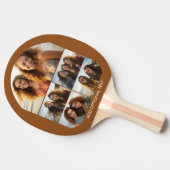 Moderne minimale 5 foto collage met tekst tafeltennisbatje (Zijkant)