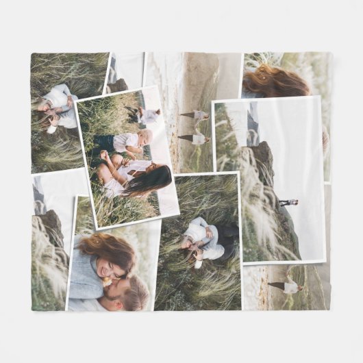 Moderne, minimale 5 foto-elegant fleece deken (Voorkant (Horizontaal))