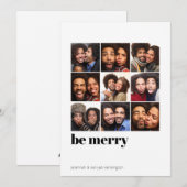 Moderne, minimale 9 foto's zijn prettige feestdag  feestdagenkaart (Voorkant / Achterkant)