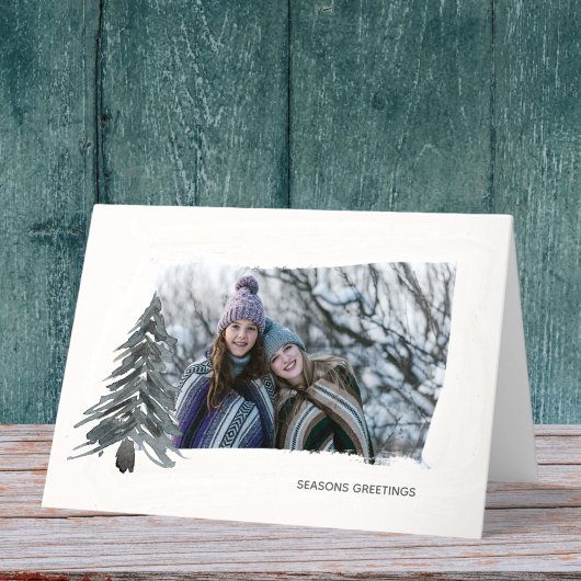 Moderne minimale aangepaste foto gevouwen kerst ec feestdagen kaart