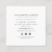 Moderne minimale aangepaste foto, QR Code Professi Vierkante Visitekaartje (Achterkant)