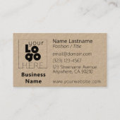 Moderne, minimale aangepaste Logo Kraft-Visitekaar Visitekaartje (Achterkant)