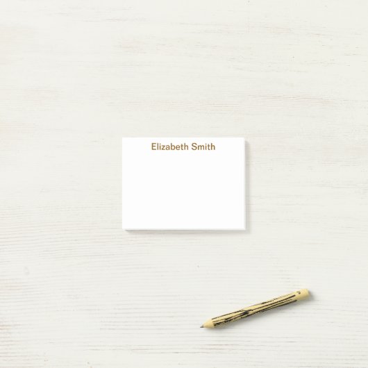 Moderne minimale aangepaste naam post-it® notes (Op bureau)