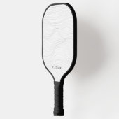 Moderne minimale aangepaste naam zwarte witte lijn pickleball paddle (Links)
