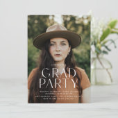 Moderne, minimale aankondigingskaart voor Afstuder Aankondiging (Staand voorkant)