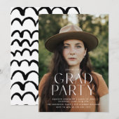 Moderne, minimale aankondigingskaart voor Afstuder Aankondiging (Voorkant / Achterkant)