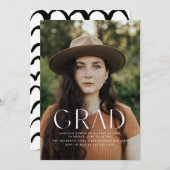 Moderne, minimale aankondigingskaart voor Afstuder Aankondiging (Voorkant / Achterkant)