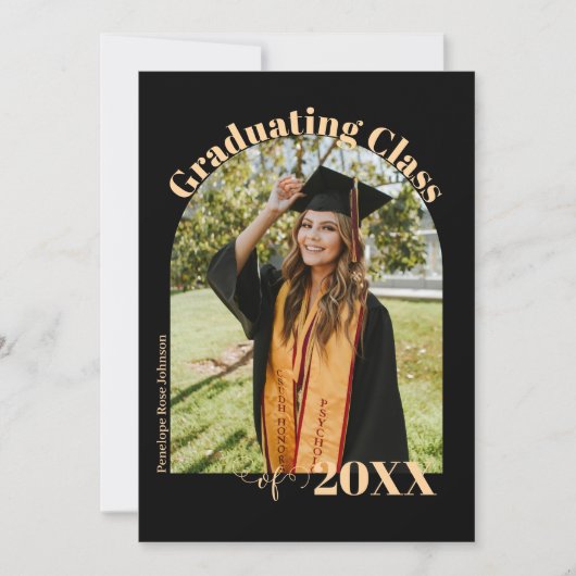 Moderne, minimale aankondigingskaart voor Afstuder Aankondiging (Voorkant)