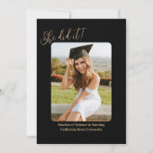 Moderne, minimale aankondigingskaart voor Afstuder Aankondiging (Achterkant)