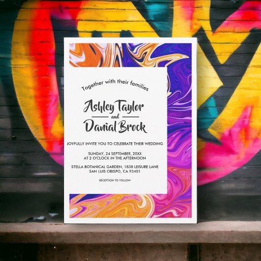 Moderne minimale Abstracte Art Boho Elegant Weddin Kaart