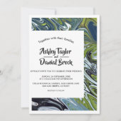 Moderne minimale Abstracte artistieke bruiloft in  Kaart (Voorkant)