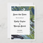 Moderne minimale Abstracte artistieke bruiloft in Save The Date (Voorkant)