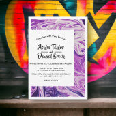 Moderne, minimale Abstracte blauwe melkweg-weddens Kaart