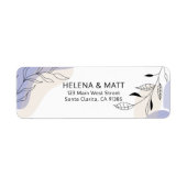 Moderne minimale Abstracte Botanische Lijn Kunst B Etiket (Voorkant)