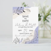 Moderne minimale Abstracte Botanische Lijn Kunst B Save The Date (Staand voorkant)
