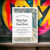 Moderne minimale Abstracte bruiloft met Bohemian E Kaart