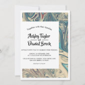 Moderne minimale Abstracte bruiloft met Bohemian E Kaart (Voorkant)