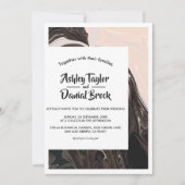 Moderne minimale Abstracte bruiloft met zwart en w Kaart (Voorkant)