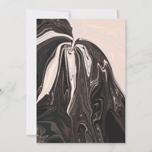 Moderne minimale Abstracte bruiloft met zwart en w Kaart (Achterkant)