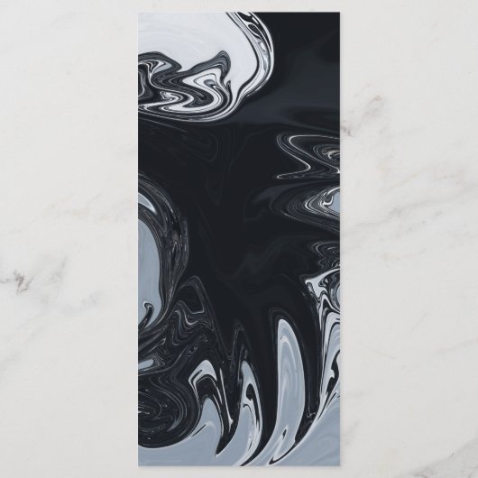 Moderne minimale Abstracte bruiloft met zwart en w Menu (Achterkant)