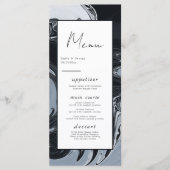 Moderne minimale Abstracte bruiloft met zwart en w Menu (Voorkant)